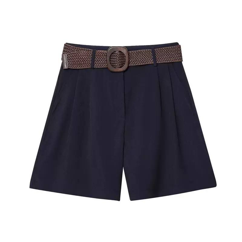 Tailored short with belt P026