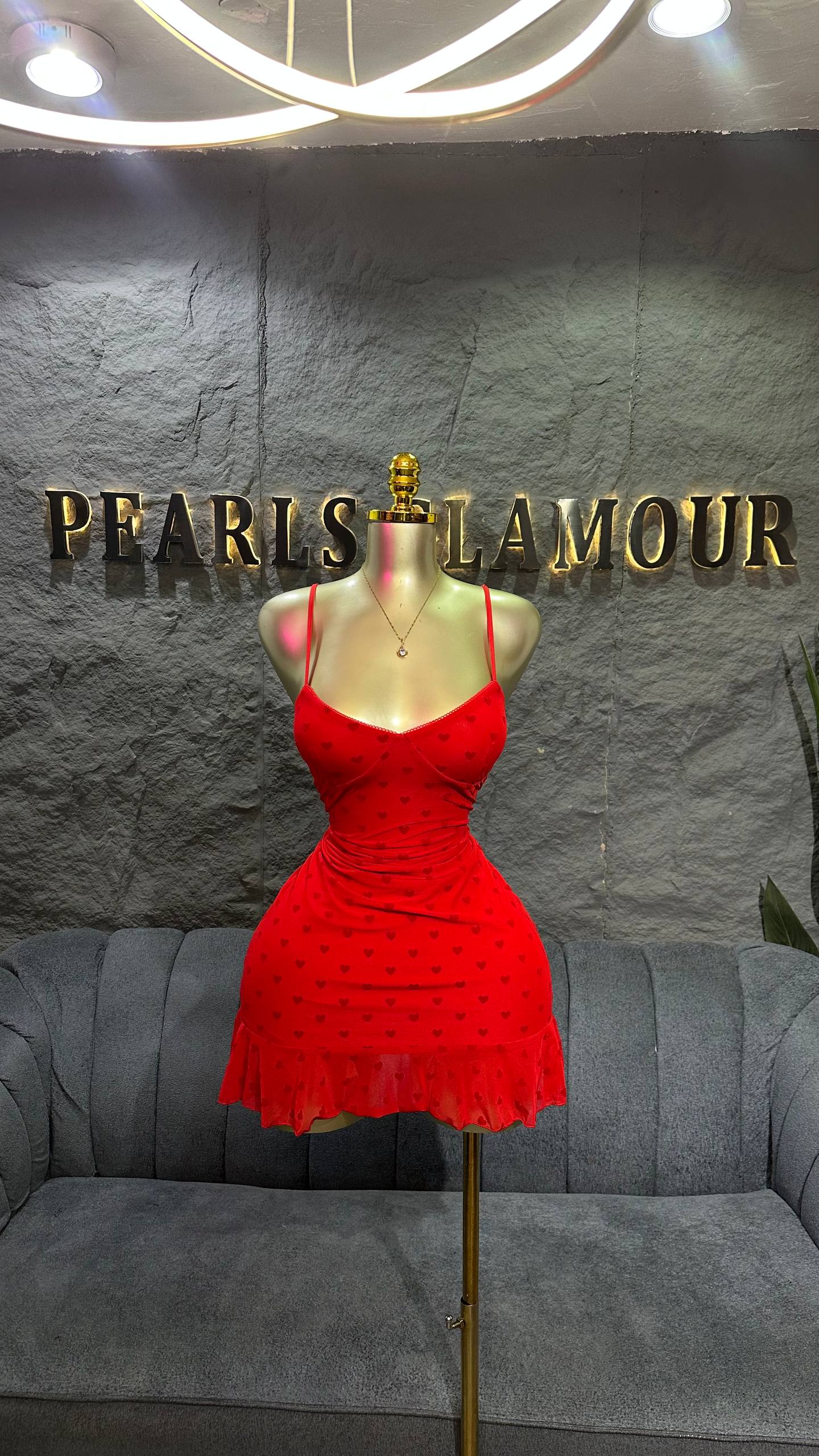 Red love poker dress D0803