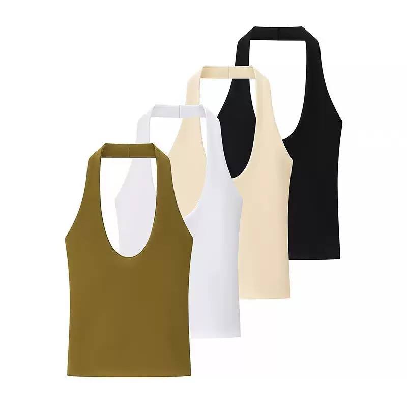 Halter neck ribbed T0910