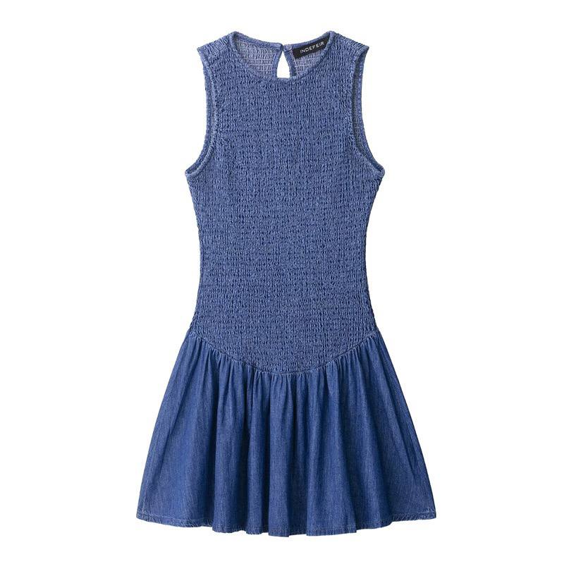 Demin smokey dress D0791