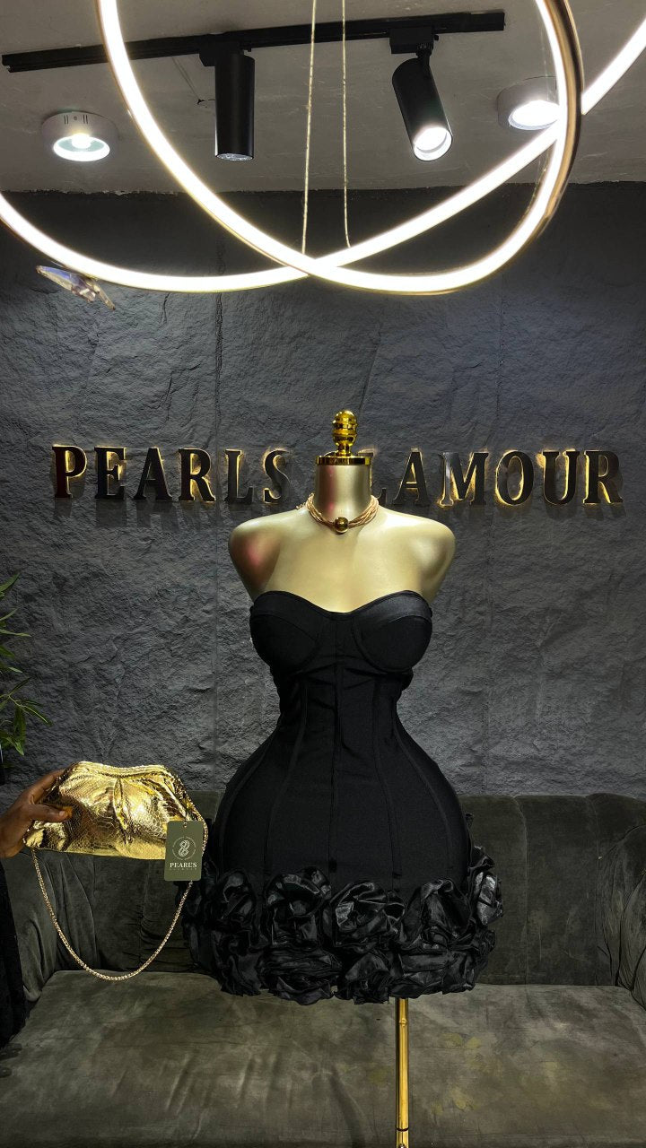 Black rose dress D0419