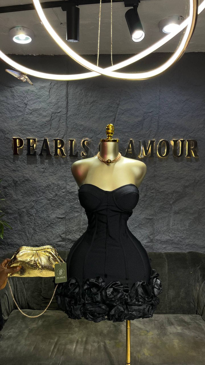 Black rose dress D0419