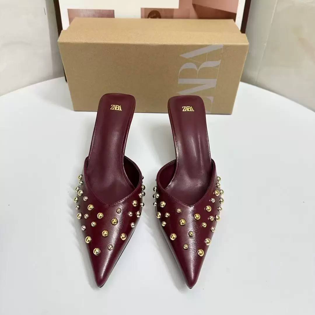 Gold studed Heels H0472