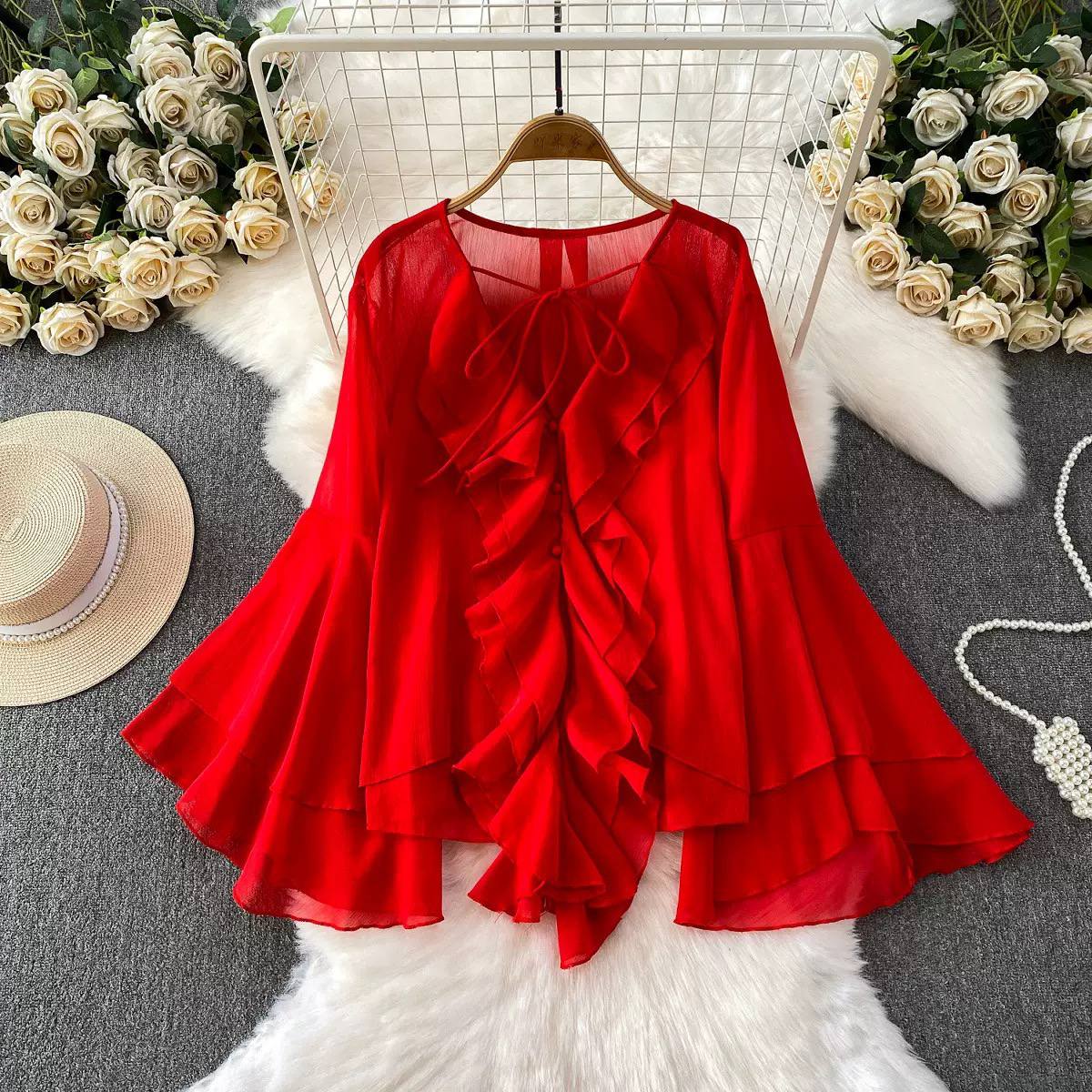 Elle chiffon top T0919