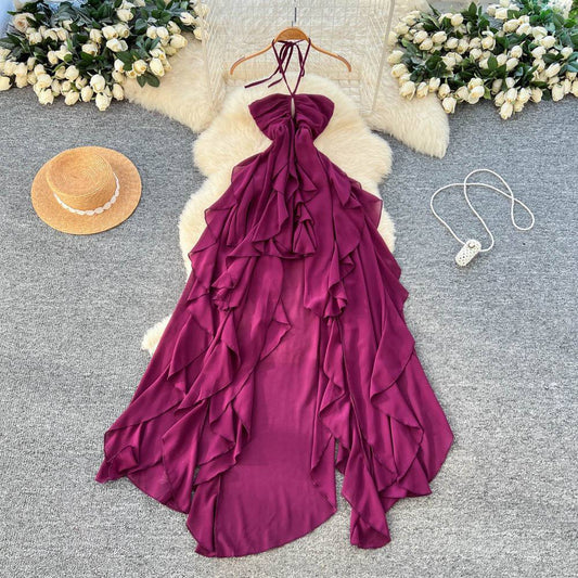 Purple flare dress D0870