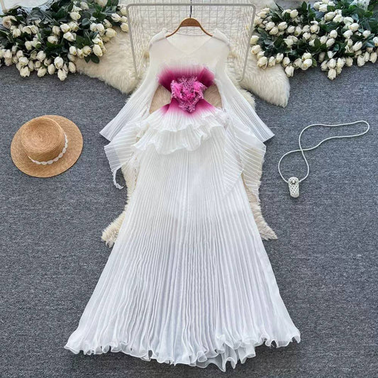 Fairy air pleated dress D0836