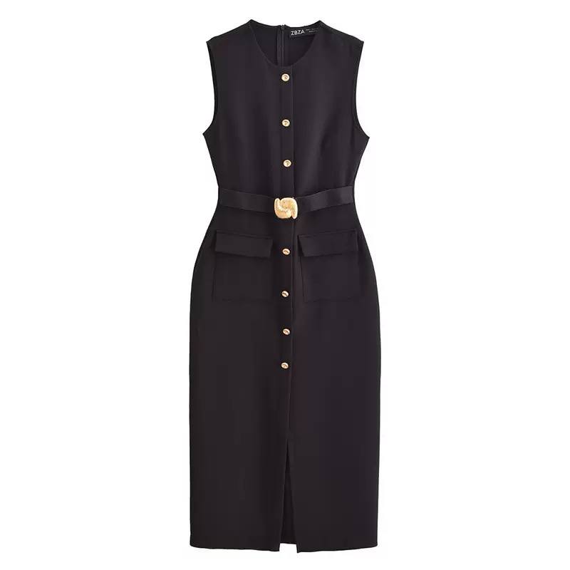 Aurora sleeveless corporate dress D0784