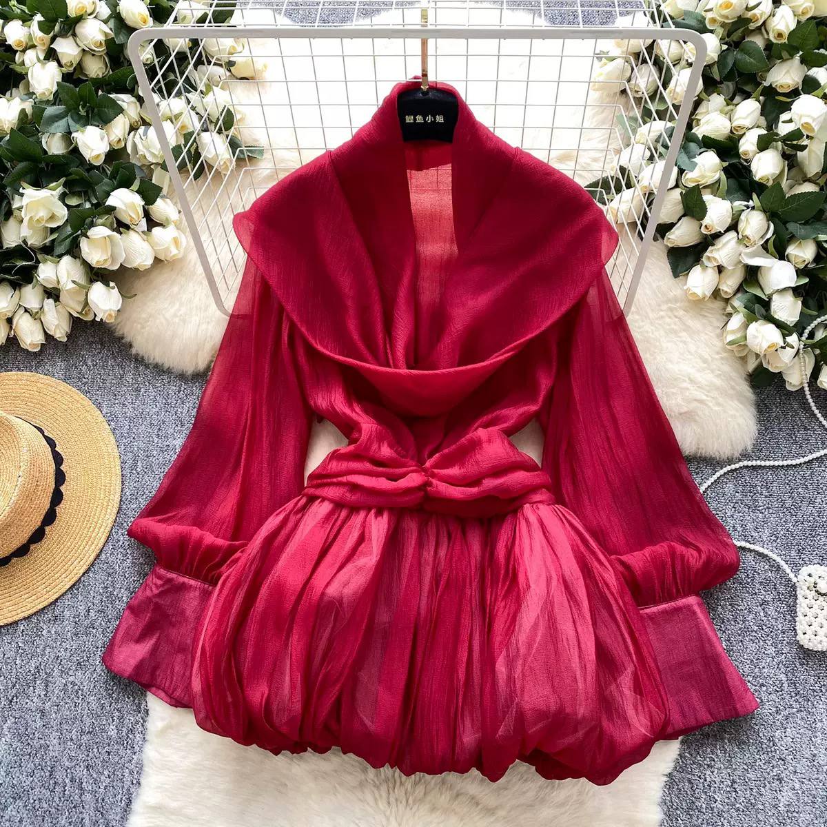 Ruffle ball dress D0765
