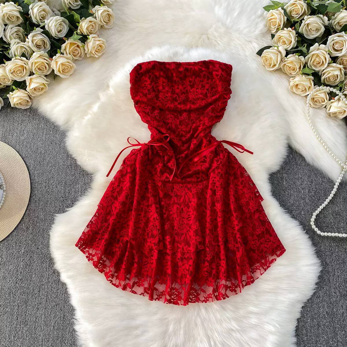 Flowery tube dress D0812