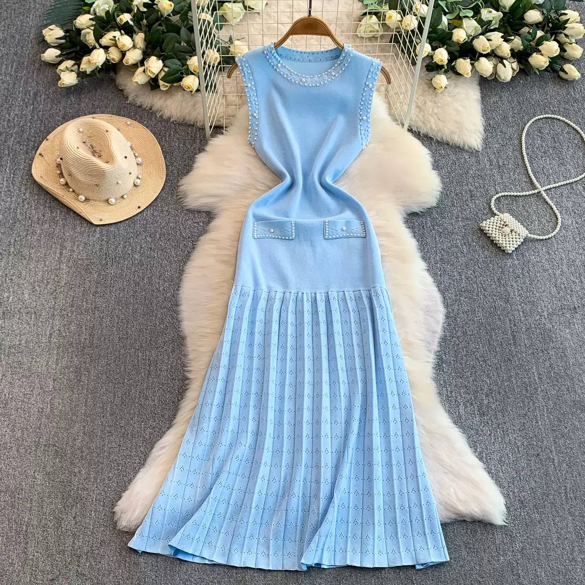 Elegant pearl dress D0761