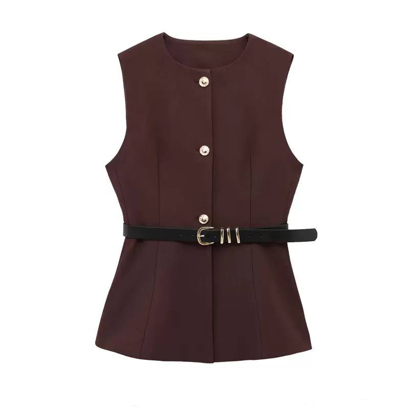 Sleeveless top t0977