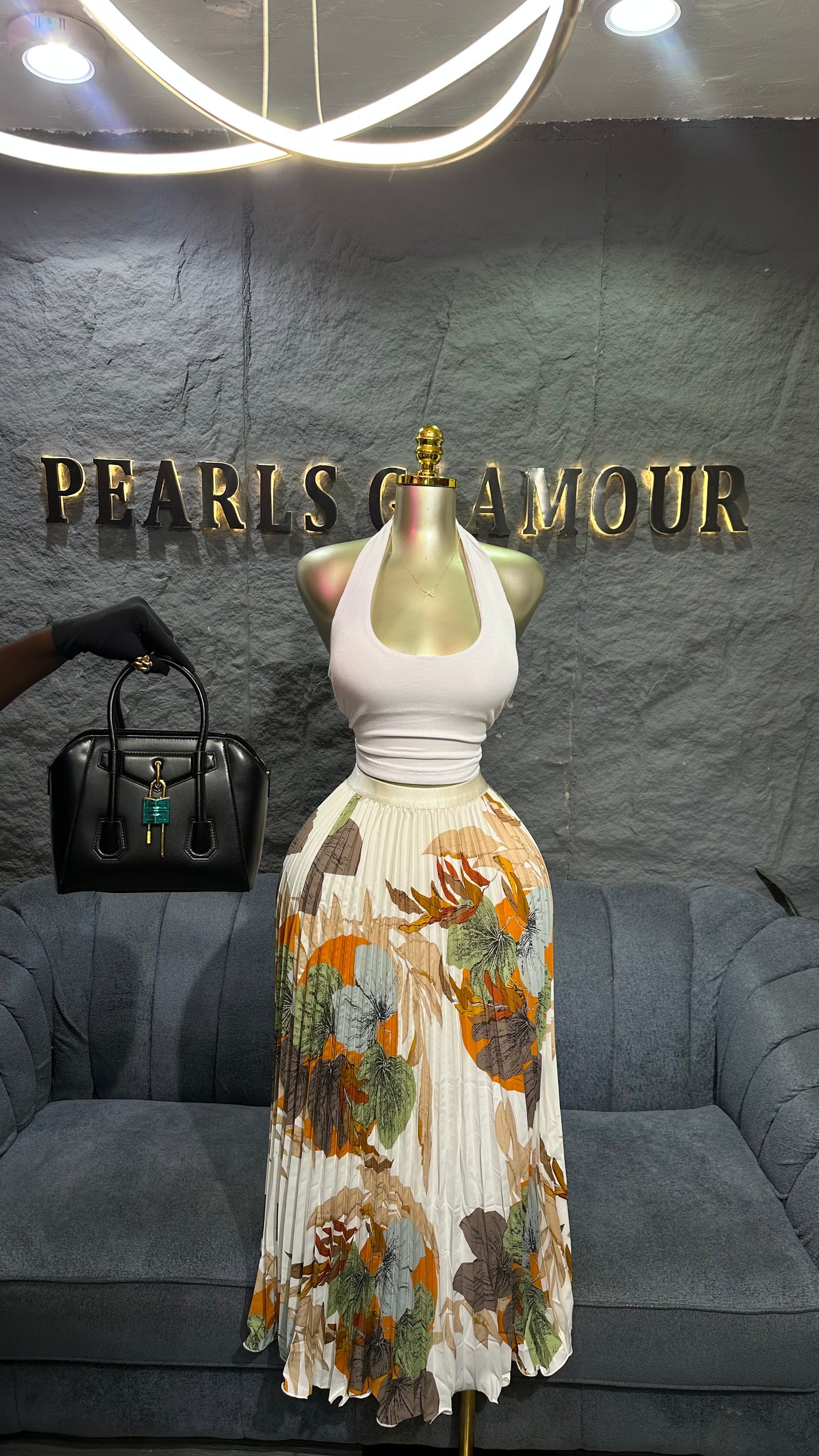 Pleated skirt S028