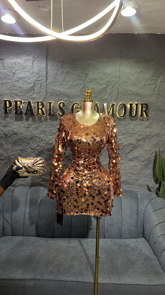 Light luxury sequil dress D0849