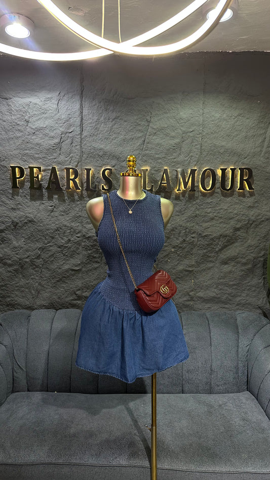 Demin smokey dress D0791