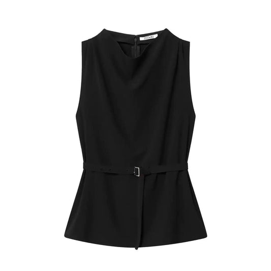 Corporate top with belt T0969