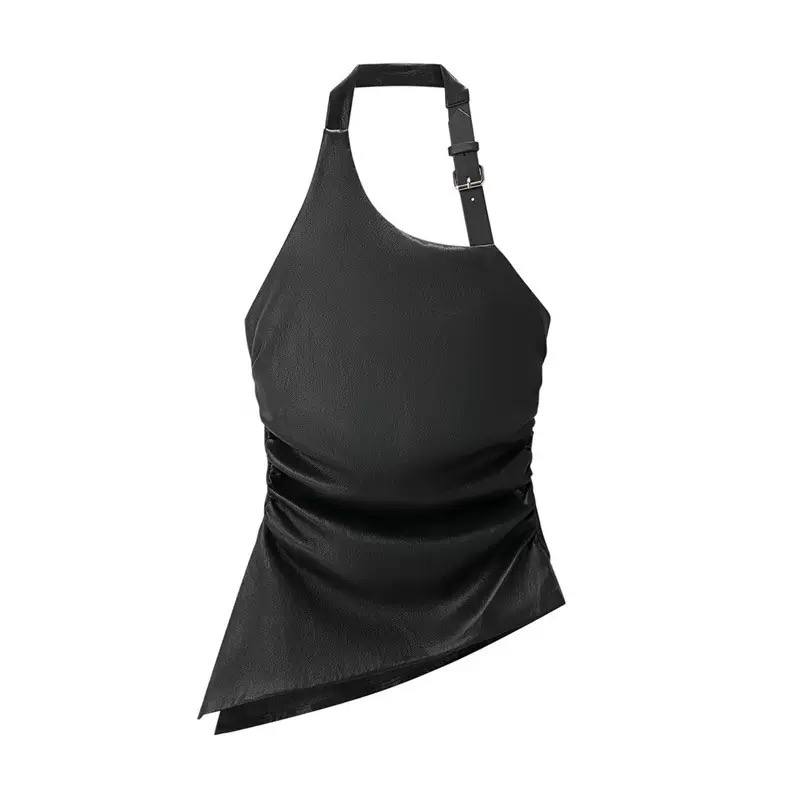 Leather top t01007
