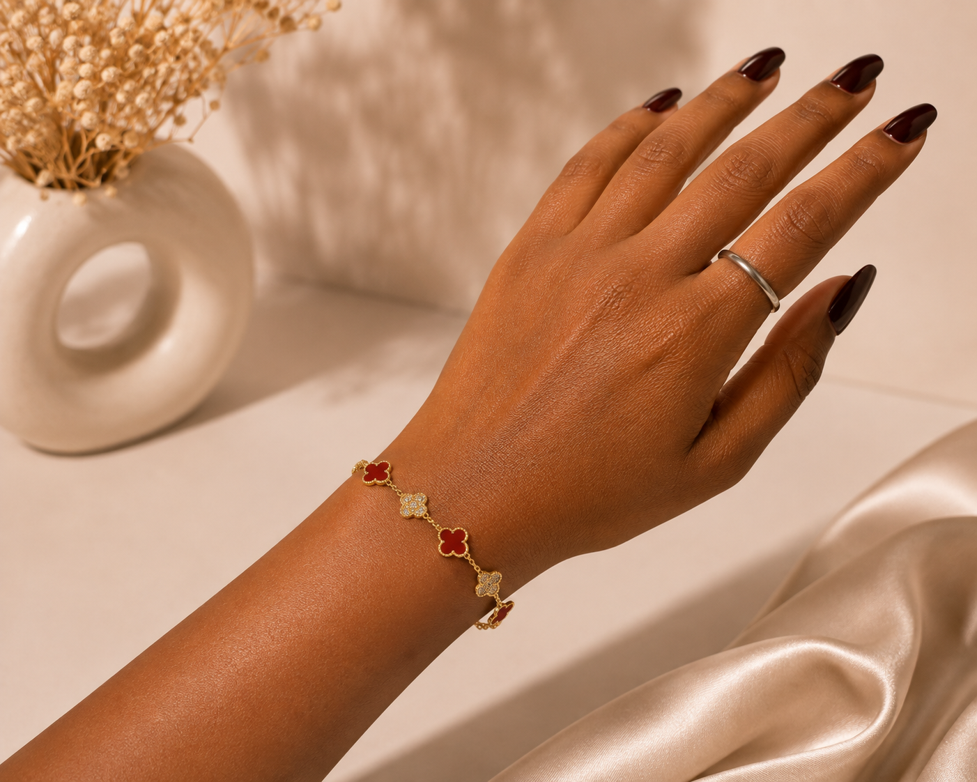 Red flower bracelet jw0223