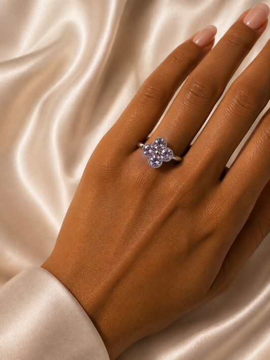 Diamond flower ring R005