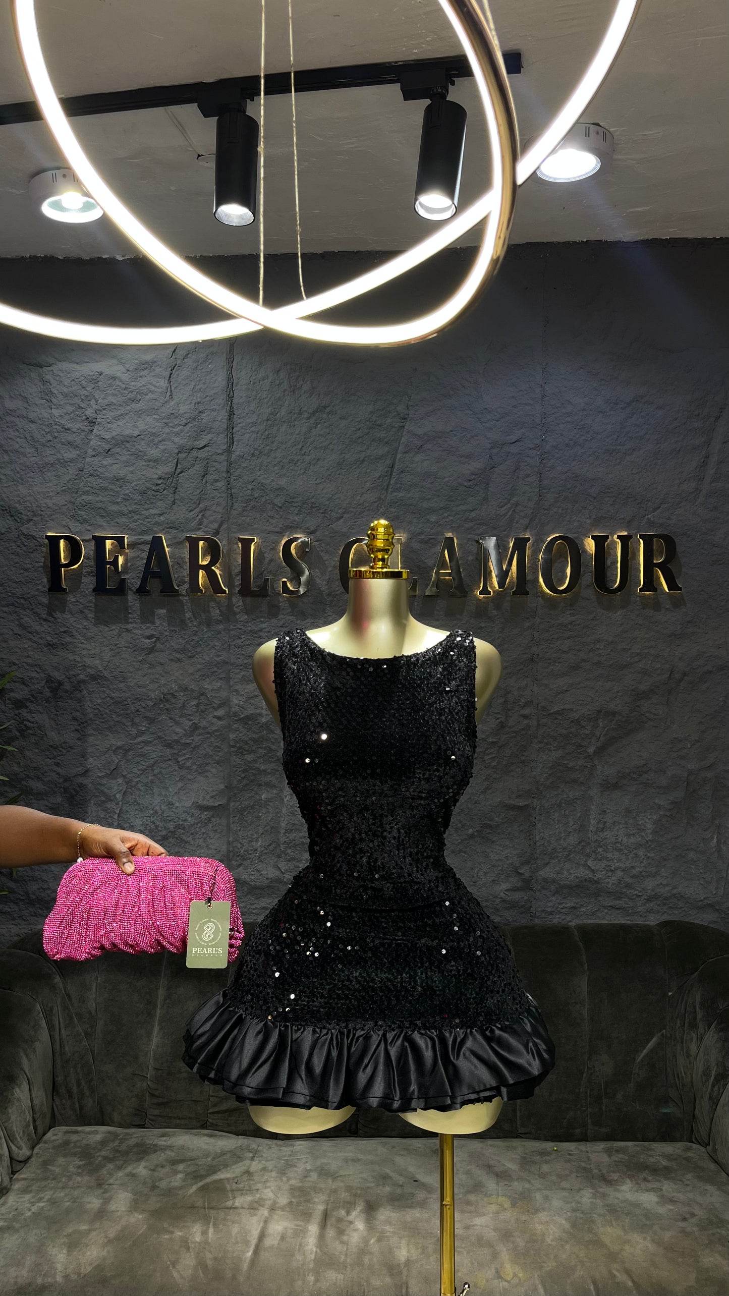 shinny rays dress D0437